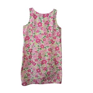 Liz Claiborne Pink & Green Floral Sleeveless Shift Dress - Size 16